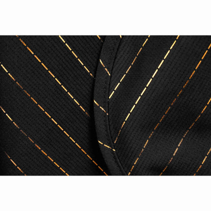 Barber Strong™ Classic Barber Cape – Black & Gold Pinstripe | Premium Anti-Static, Water-Resistant Cutting Cape