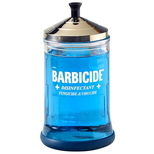 Barbicide Disinfectant Glass Jar – Midsize 21 oz (8" Height) with Non-Slip Base