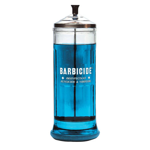 Barbicide Disinfectant Glass Jar – Tall 37 oz (11.5" Height) with Non-Slip Base