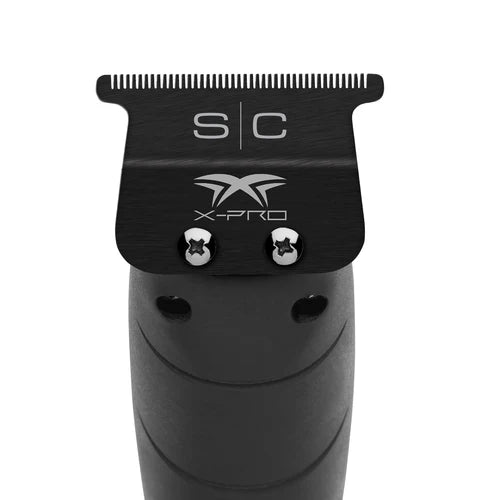 StyleCraft™ Black Diamond X-Pro Wide Fixed Trimmer Blade with Black DLC “The One” Cutter Set (SC536B) – Zero Gap Adjustable, Professional DLC Replacement Blade