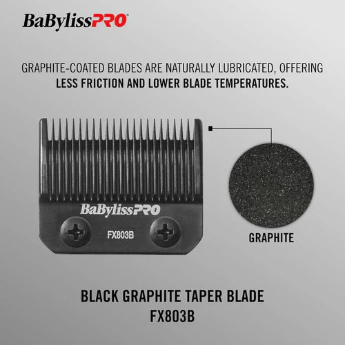 BaBylissPRO® Black Graphite Taper Blade (FX803B) – Replacement Taper Blade for FX870, FX825, FX890, FX673N & All 2-Hole Systems