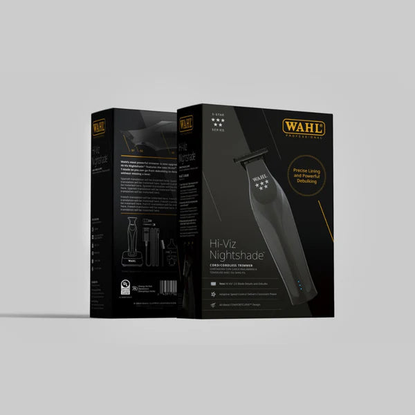 Wahl Hi-Viz™ Nightshade Limited Edition Matte Black Trimmer – DLC Zero-Gap T-Blade, Full-Size Motor, 360° Visibility