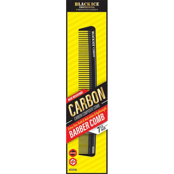 Black Ice Carbon Barber Comb 7.5in