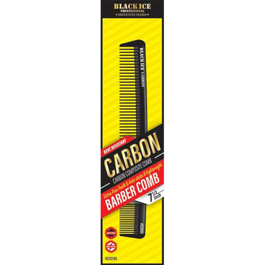 Black Ice Carbon Barber Comb 7.5in