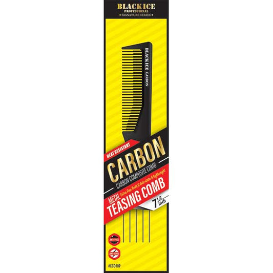 Black Ice Carbon Teasing Comb packaging on a white background