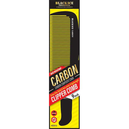Black Ice Carbon Clipper Comb 9in