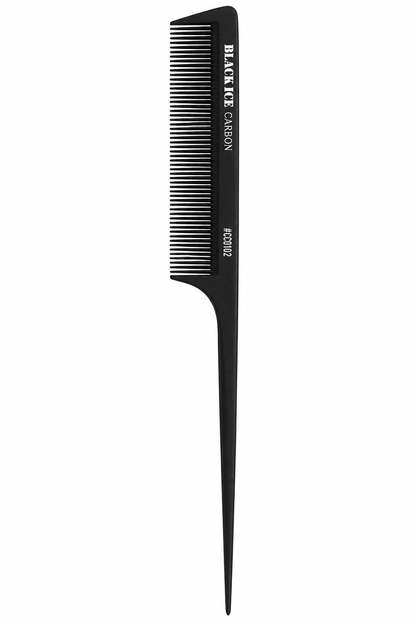 Black Ice Professional Carbon Rat Tail Comb 8.5in