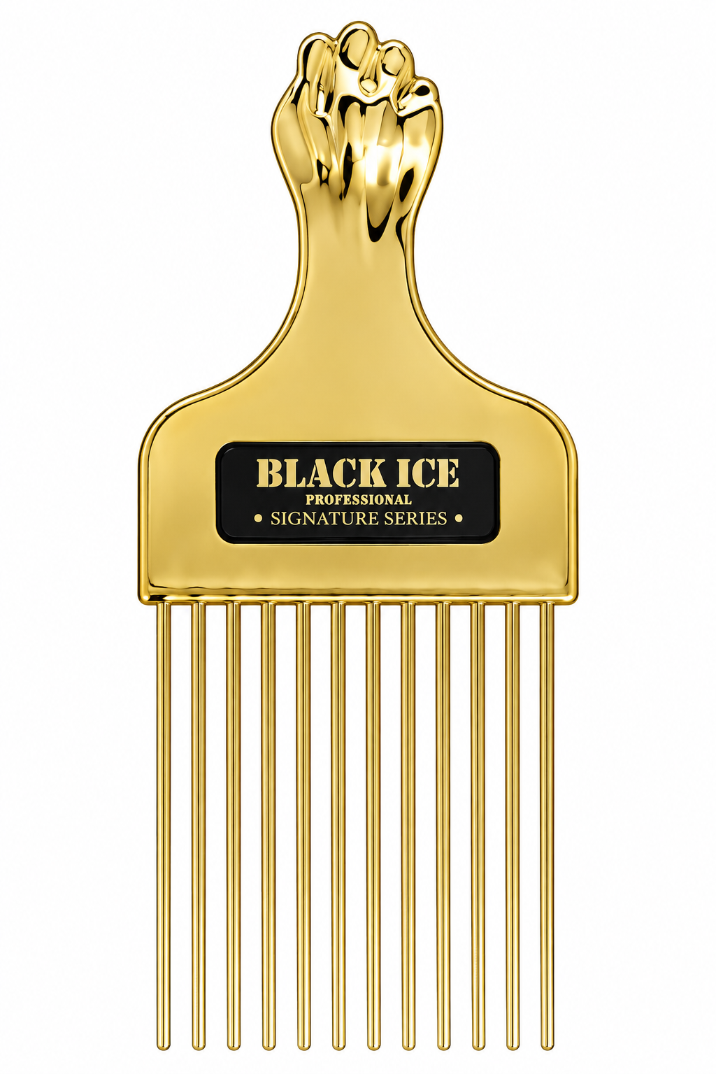 Black Ice Professional Gold Handle Metal Pik Comb