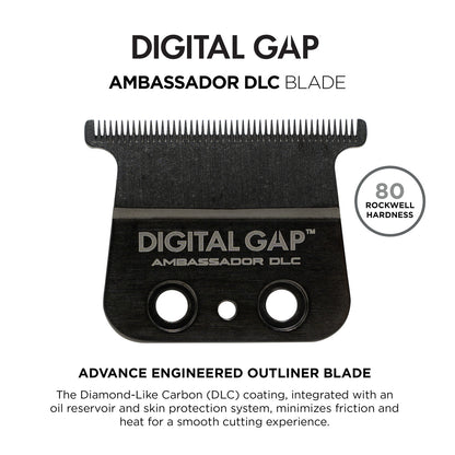 Cocco™ Digital Gap Ambassador DLC Trimmer Blade – Micro-Calibrated Zero Gap Replacement Blade for Precision Trimming | Fits Hyper Veloce Pro, Veloce Pro & All Metal BLDC Trimmers