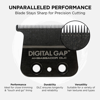 Cocco™ Digital Gap Ambassador DLC Trimmer Blade – Micro-Calibrated Zero Gap Replacement Blade for Precision Trimming | Fits Hyper Veloce Pro, Veloce Pro & All Metal BLDC Trimmers