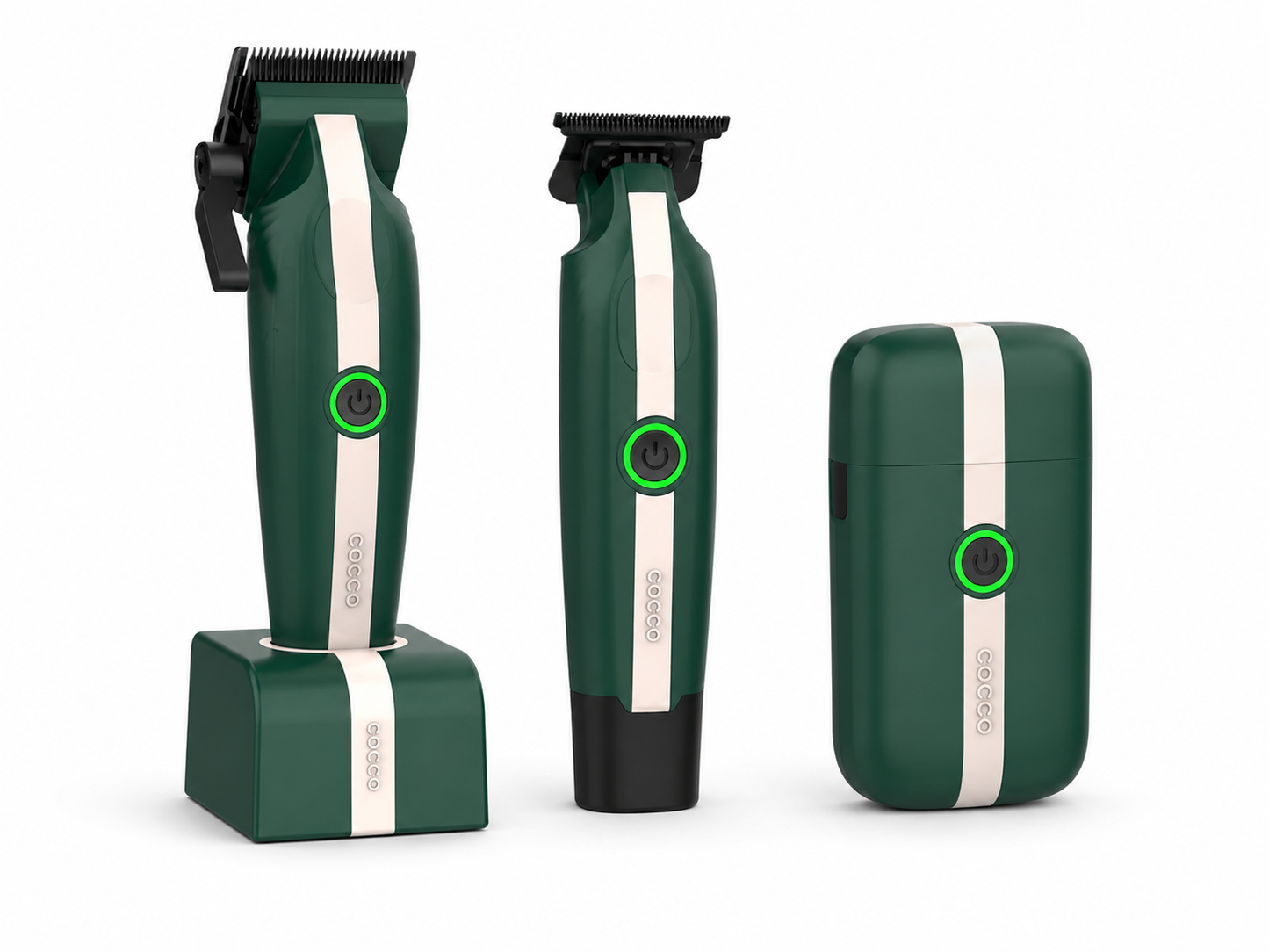 Bundle King Cocco Veloce Lite — Green/White Prestige Edition Complete Beginner Barber Station Kit