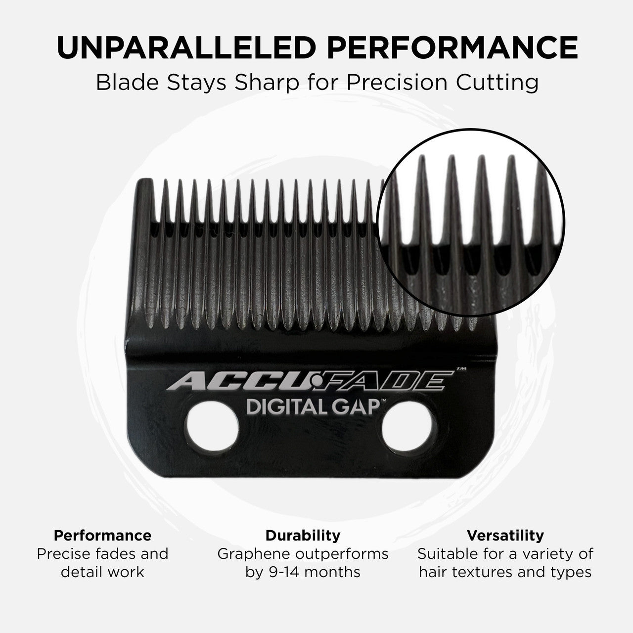 Cocco™ ADGCA-G AccuFade Graphene Fade Clipper Blade — Digital Gap™ Ultra-Thin Fade Blade for Hyper Veloce Pro & Veloce Pro