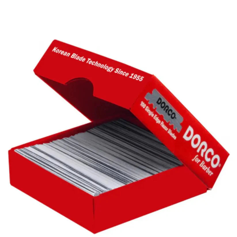 Dorco Half Edge Razor Blades – Red (100 Pack) | Pre-Snapped Professional Barber Blades