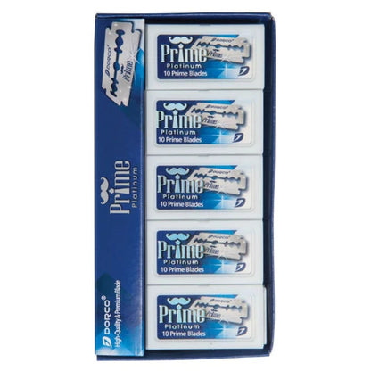 Dorco Prime Platinum Double Edge Razor Blades (100 Pack) – Smooth, Sharp, Low Irritation Shave