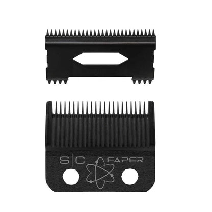 StyleCraft™ Fixed Black Diamond Carbon DLC Faper Blade with Slim Deep Tooth Cutter (SC520B) – Professional Zero-Gap Compatible Clipper Blade