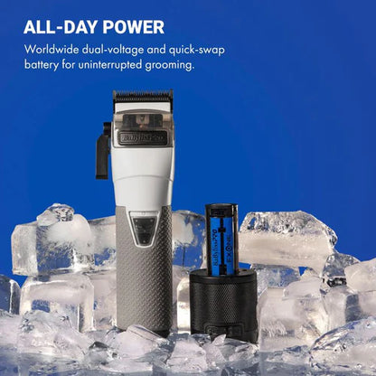 BaBylissPRO FXONE Frostbyte Professional Kit – Clipper, Trimmer & Shaver + Premium Accessories | All-Metal Interchangeable Battery | Bundle King Professional Edition