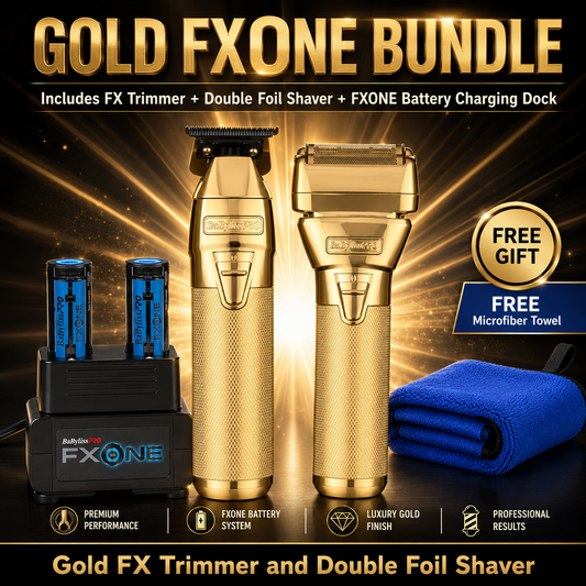 BaBylissPRO FXONE™ GoldFX Trimmer & Double Foil Shaver Value Set– Gold DLC/Titanium Blade & Hypoallergenic Foils Tool Only (FX1FSTGTO)