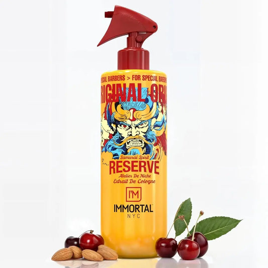 IMMORTAL NYC Reserve EXTRAIT Aftershave Cologne – Cherry Sandalwood Samurai-Inspired Barber Splash, 500 ml