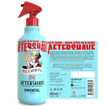 IMMORTAL NYC Stay Blessed 1 Aftershave Spray – Citrus Herbal Cooling Barber Cologne, 150 ml
