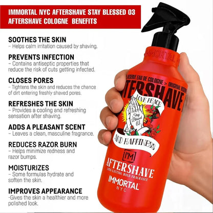 Immortal NYC Stay Blessed 3 Aftershave Splash – Cool Surf Scent