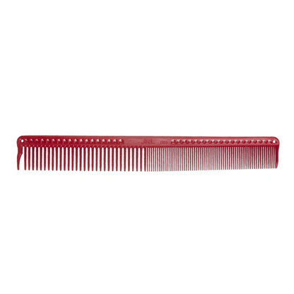 JRL Professional Barber Comb Set – 4 Piece Ceramic Anti-Static Cutting & Blending Combs with Premium Red Finish + Recycled Leather Bag