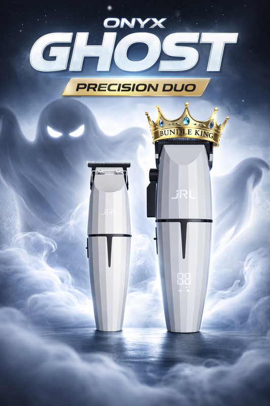 JRL Onyx Ghost FF2020C-B Clipper and Trimmer Duo Kit - Professional Barber Bundle