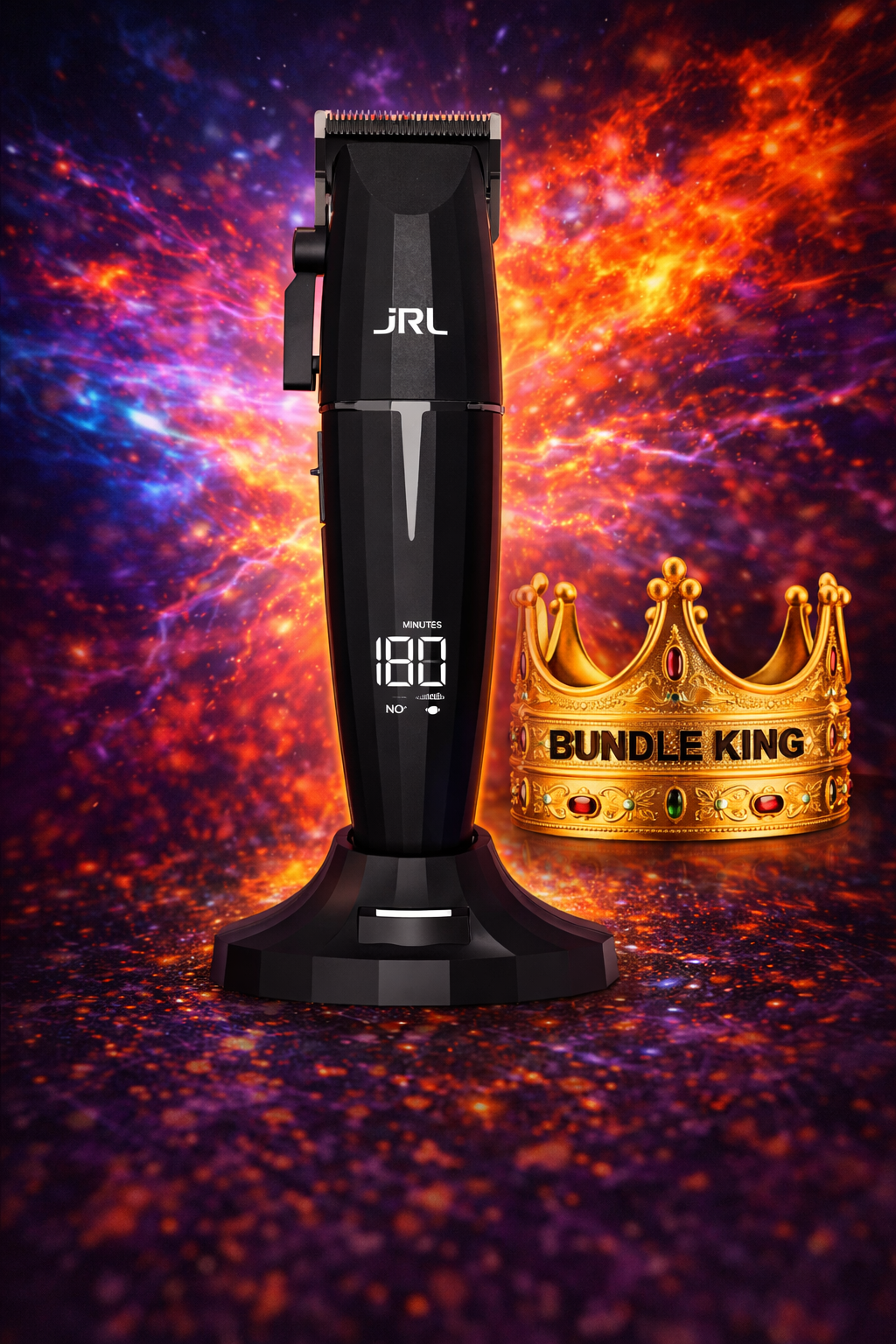 JRL Fresh Fade FF2020C-B Onyx Professional Clipper — Smart-Clip Torque Control, 5-Hour Runtime, Cool Blade Tech