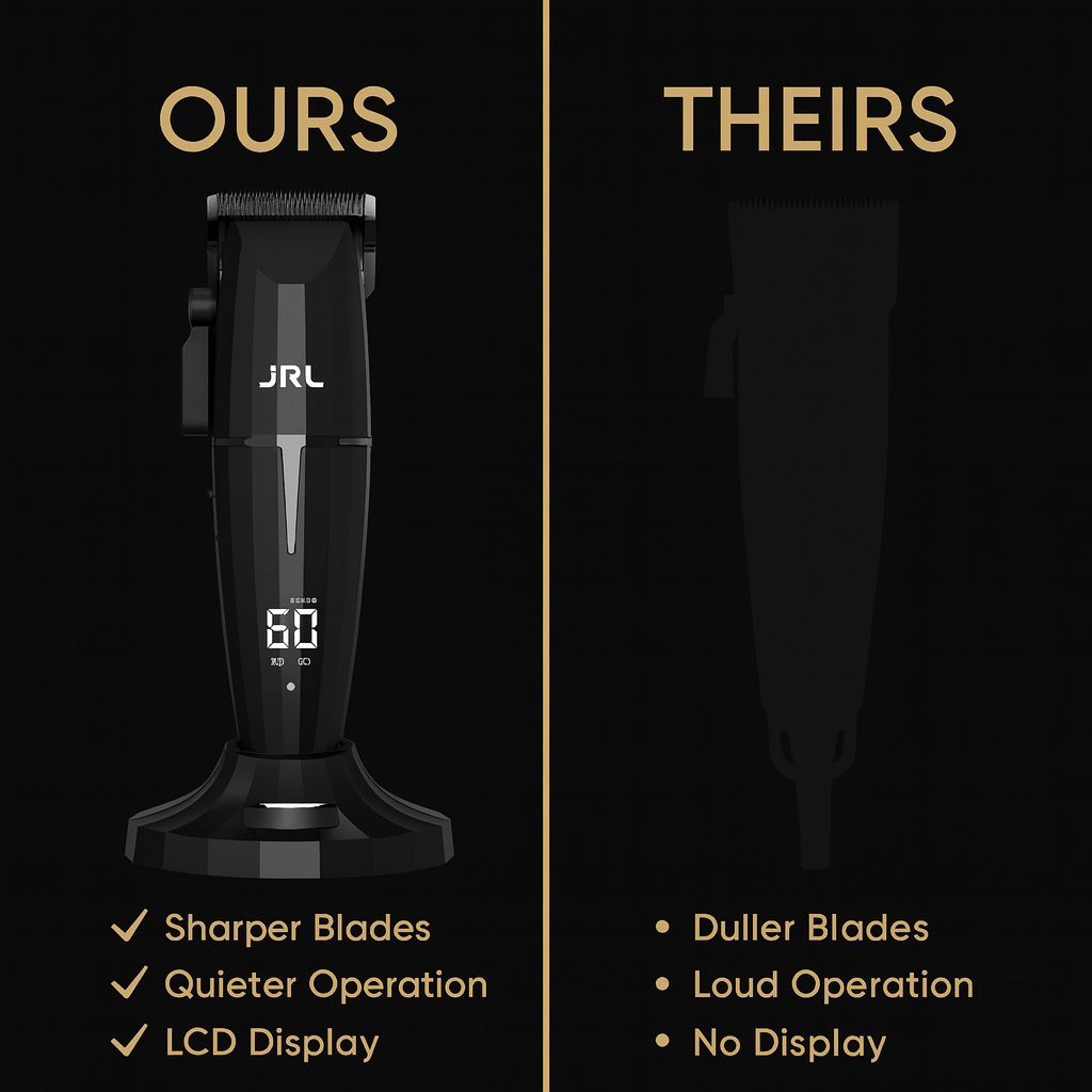 JRL Fresh Fade FF2020C-B Onyx Professional Clipper — Smart-Clip Torque Control, 5-Hour Runtime, Cool Blade Tech