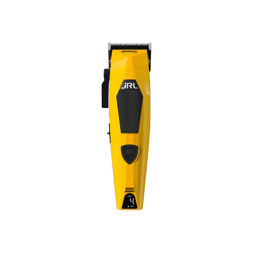 JRL Diamante 8200 RPM Brushless Cordless Clipper – Zero-Gap Fade Blade, Dual Speed, Reset IQ™ Dock (Black/Orange)