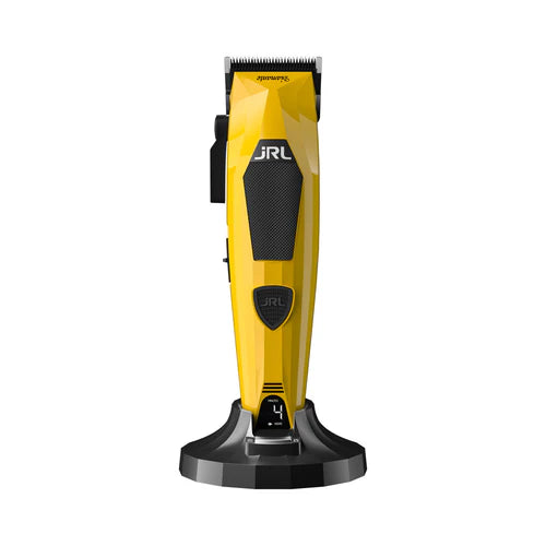 JRL Diamante 8200 RPM Brushless Cordless Clipper – Zero-Gap Fade Blade, Dual Speed, Reset IQ™ Dock (Black/Orange)