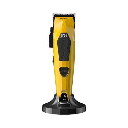 JRL Diamante 8200 RPM Brushless Cordless Clipper – Zero-Gap Fade Blade, Dual Speed, Reset IQ™ Dock (Black/Orange)
