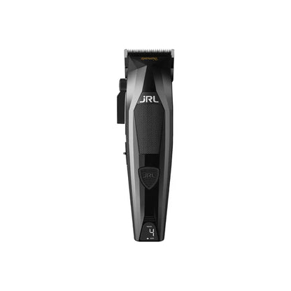 JRL Diamante 8200 RPM Brushless Cordless Clipper – Zero-Gap Fade Blade, Dual Speed, Reset IQ™ Dock (Black/Orange)