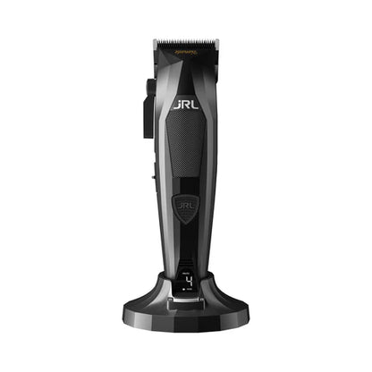 JRL Diamante 8200 RPM Brushless Cordless Clipper – Zero-Gap Fade Blade, Dual Speed, Reset IQ™ Dock (Black/Orange)