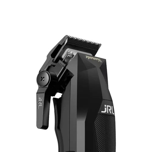 JRL Diamante 8200 RPM Brushless Cordless Clipper – Zero-Gap Fade Blade, Dual Speed, Reset IQ™ Dock (Black/Orange)