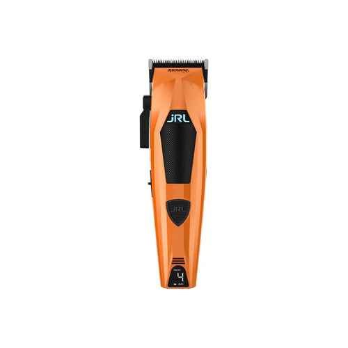 JRL Diamante 8200 RPM Brushless Cordless Clipper – Zero-Gap Fade Blade, Dual Speed, Reset IQ™ Dock (Black/Orange)