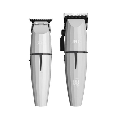 JRL Ghost Edition FF2020C-B Clipper and Trimmer - White Professional Barber Kit