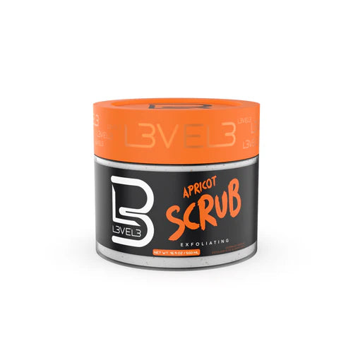 L3VEL3 Apricot Facial Scrub (500ml / 16.9oz) | Deep Exfoliating Face Scrub for Smooth, Radiant Skin