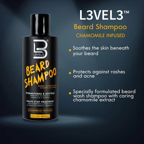 L3VEL3 Chamomile Beard Shampoo/ Softens & Soothes Beards– 5oz