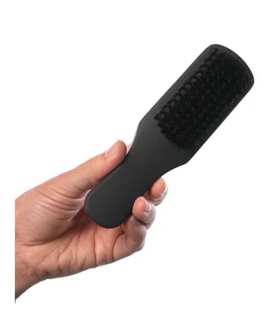 L3VEL3 Club Fade Brush – Compact Ebony Barber Detailing Brush, Pro Barber Tool