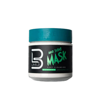 L3VEL3 Deep Cleansing Mud Scrub Mask (500ml / 16.9oz) | Exfoliating Facial Mask for Clear, Healthy Skin