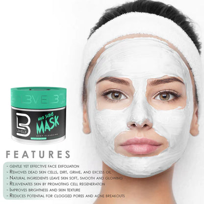 L3VEL3 Deep Cleansing Mud Scrub Mask (500ml / 16.9oz) | Exfoliating Facial Mask for Clear, Healthy Skin