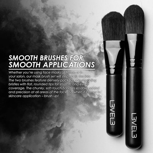 L3VEL3 Facial Mask Application Brush Set (2 Piece) | Professional Skincare Applicator Brushes
