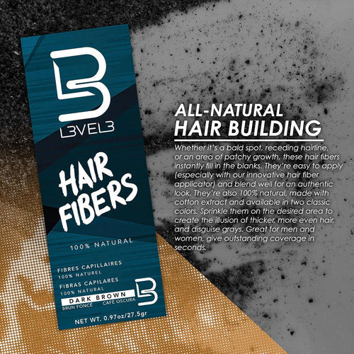 L3VEL3 Hair Fibers – Instant Hairline & Density Builder (Black or Brown)