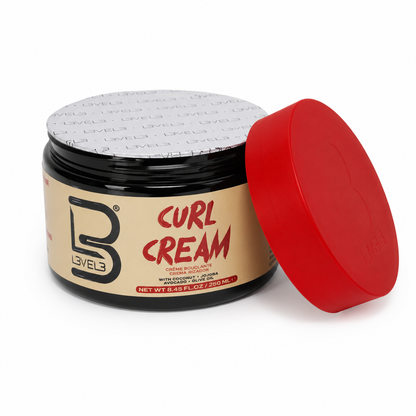 L3VEL3 (Level 3 Hydrating Curl Cream 250ml – Curl Defining Cream for Moisture, Frizz Control & Shine