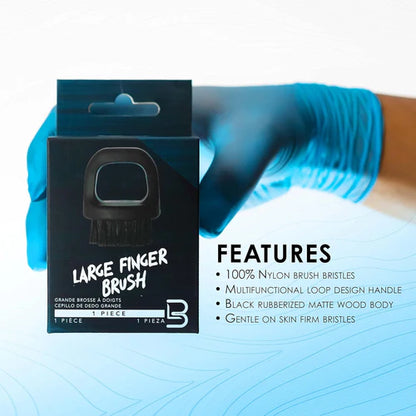 L3VEL3 Large Finger Fade Brush – Knuckle Barber Detailing Brush, Pro Ebony Wood Design