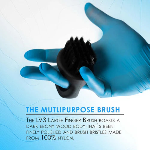 L3VEL3 Large Finger Fade Brush – Knuckle Barber Detailing Brush, Pro Ebony Wood Design