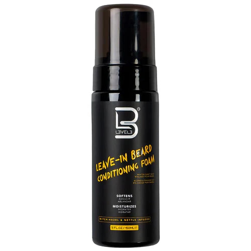 L3VEL3® Leave-In Beard Conditioning Foam – 150ml (5oz) | Softens, Hydrates & Tames with Witch Hazel & Nettle Extract