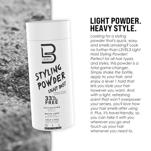 L3VEL3™ Light Dust Styling Powder – Light Hold, Matte Volume