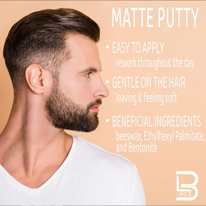 L3VEL3 (Level 3) Matte Putty Paste – Medium Hold Matte Hair Styling Paste for Texture & Natural Control