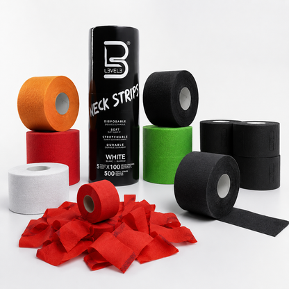 L3VEL3 Level 3 Neck Paper Strips 500ct – Self-Adhesive Barber Neck Strips